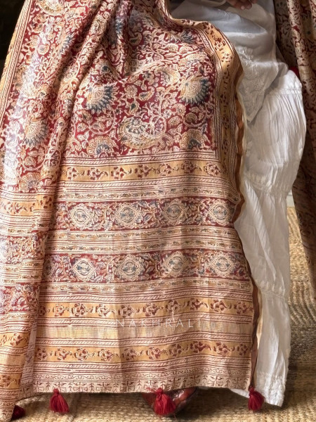 Prem Kalamkari Maheshwari Dupatta