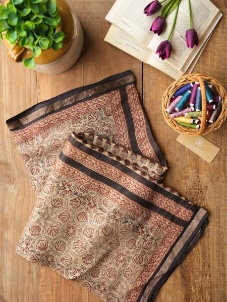 Chitralekha Brown Kota Saree with Elegant Weave
