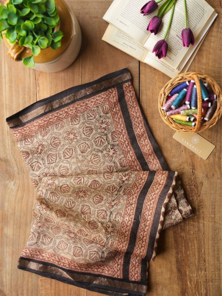 Chitralekha Brown Kota Saree with Elegant Weave