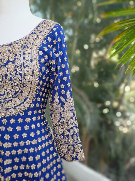 Ruhvika Royal Blue Embroidered Lehenga Set with Mirror and Stone Work