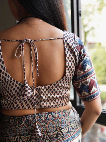 Nirva Cream Assorted Modal Silk Printed Blouse