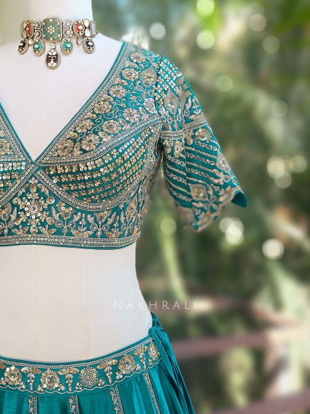 Rupanjali Rama Lehenga Set with Heavy Embroidery and Sequin Work