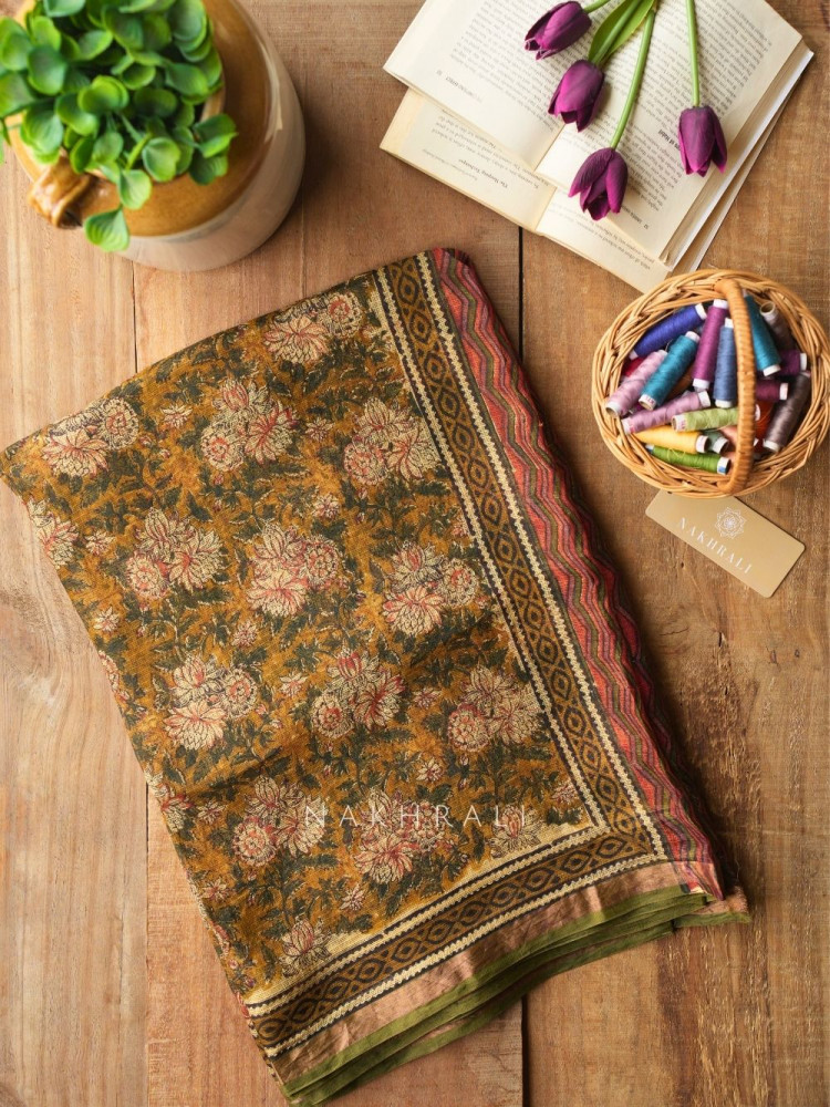 Image of Chitralekha Mustard Kota Saree with Elegant Weave