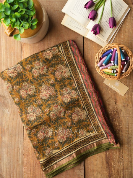 Chitralekha Mustard Kota Saree with Elegant Weave