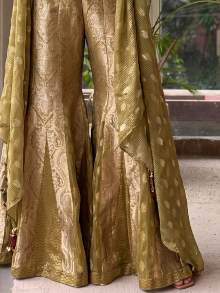 Kundan Ore Green Sharara Set