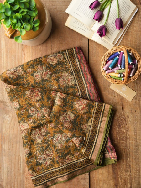 Chitralekha Mustard Kota Saree with Elegant Weave