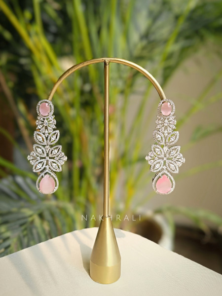 Crystal Rose Drop Earrings