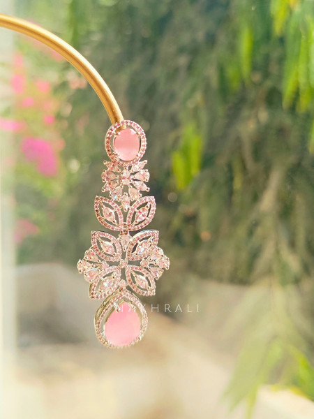 Crystal Rose Drop Earrings