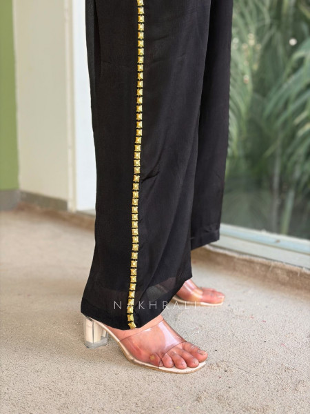 Noira Fringe Black Indo-Western Co-ord Set