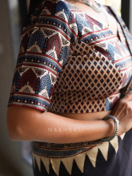 Nirva Cream Assorted Modal Silk Printed Blouse