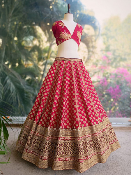Yuvika Red Bridal Lehenga with Classic Bridal Embroidery