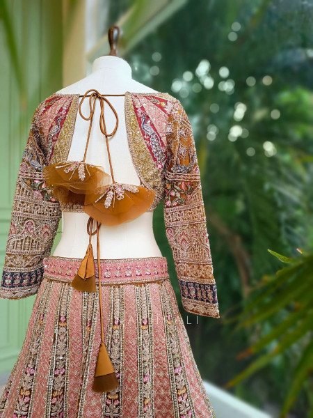 Vilanya Brown Bridal Lehenga with Intricate Zardozi Work