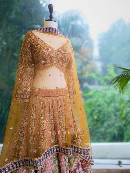 Vilanya Brown Bridal Lehenga with Intricate Zardozi Work