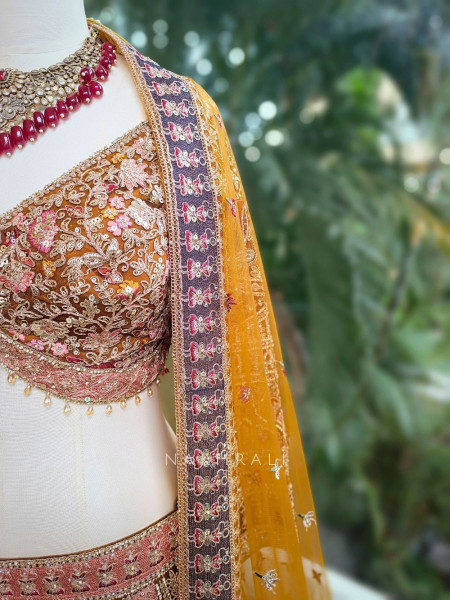 Vilanya Brown Bridal Lehenga with Intricate Zardozi Work