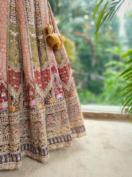 Vilanya Brown Bridal Lehenga with Intricate Zardozi Work