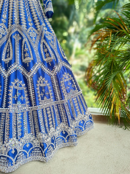Vanshika Blue  Anarkali with Embroidered Dupatta