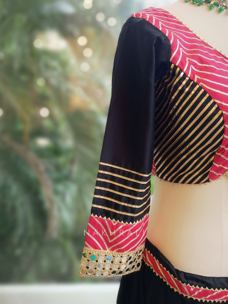 Garba Glam Black Crop Top Lehenga- Dandiya Diva Collection