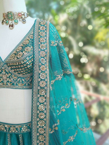 Rupanjali Rama Lehenga Set with Heavy Embroidery and Sequin Work