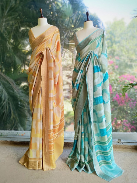 Arelia Mustard Art Silk Saree with Woven Border