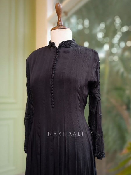 Noor-e-Naz Black Anarkali with Dupatta Set