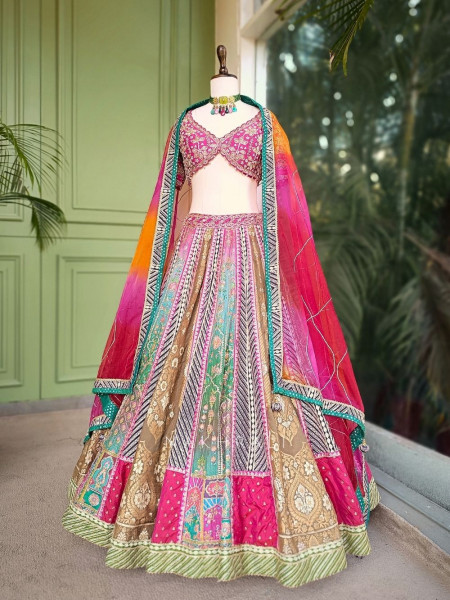 Rivaya Multicolor Lehenga Set with Zari and Sequin Work