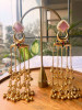 Zarina Pink Kashmiri Chain Tassel Earrings