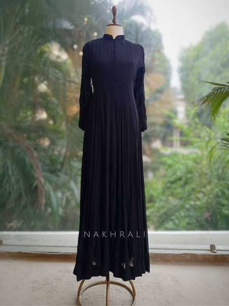 Noor-e-Naz Black Anarkali with Dupatta Set