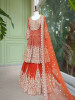 Ruhvika Royal Orange Embroidered Lehenga Set with Mirror and Stone Work