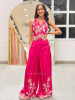 Aurelle Magenta Embroidered Indo-Western Jumpsuit
