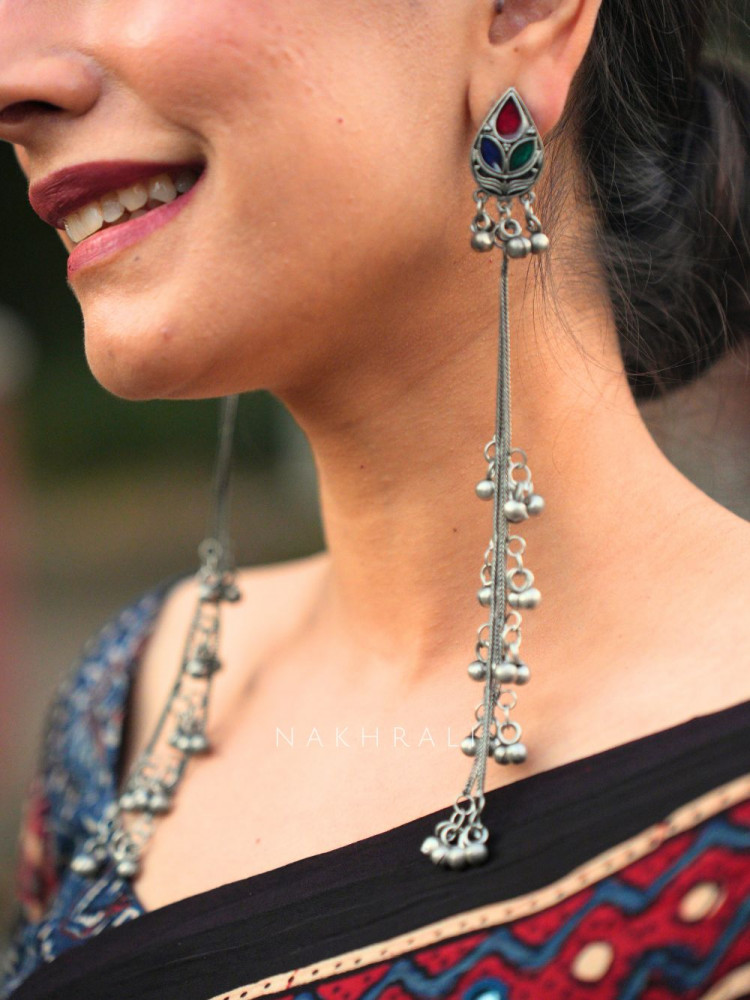 Image of Rivah Kashmiri Long Drop Earrings
