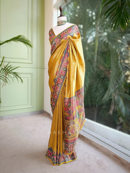 Zariyah Magenta Bandhani Saree with Zari Weave