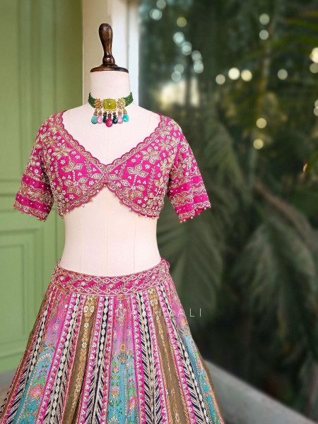 Rivaya Multicolor Lehenga Set with Zari and Sequin Work