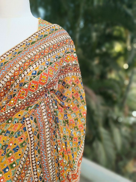 Kalavriti Multicolor Saree with Readymade Heavy Sequin