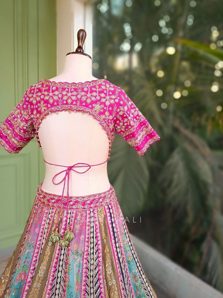 Rivaya Multicolor Lehenga Set with Zari and Sequin Work