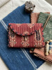 Coin Maroon Cotton Printed Quilted Wallet