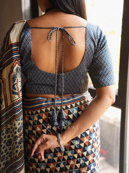 Nirva Blue Assorted Modal Silk Printed Blouse