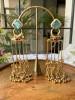 Zarina Green Kashmiri Chain Tassel Earrings