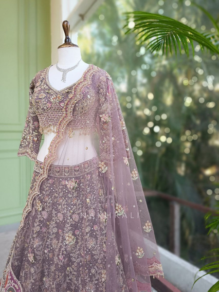 Pushpita Lavender Lehenga Set with Heavy Embroidery, Sequin and Bead Work