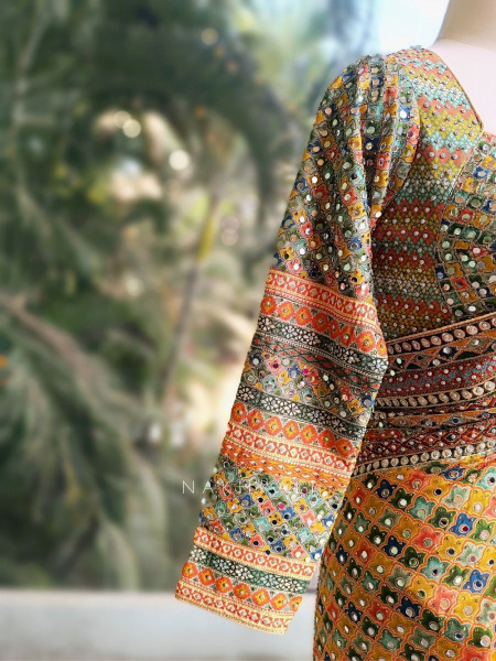 Kalavriti Multicolor Saree with Readymade Heavy Sequin