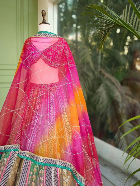 Rivaya Multicolor Lehenga Set with Zari and Sequin Work