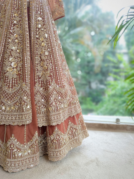 Truffle Luxe Indo-Western Lehenga with Thread and Sequin Work