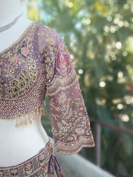 Pushpita Lavender Lehenga Set with Heavy Embroidery, Sequin and Bead Work