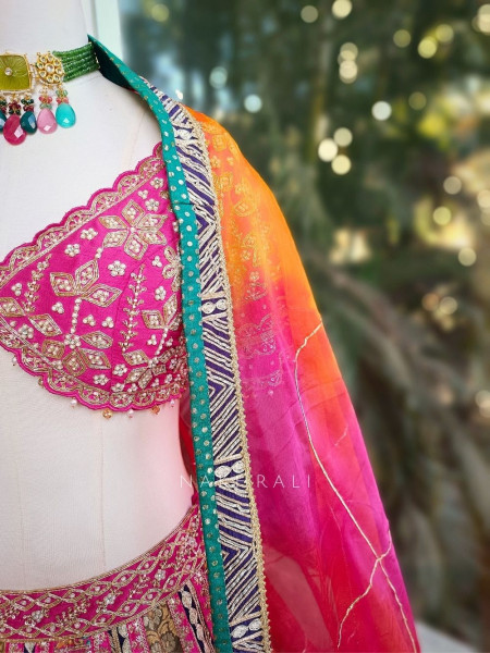 Rivaya Multicolor Lehenga Set with Zari and Sequin Work