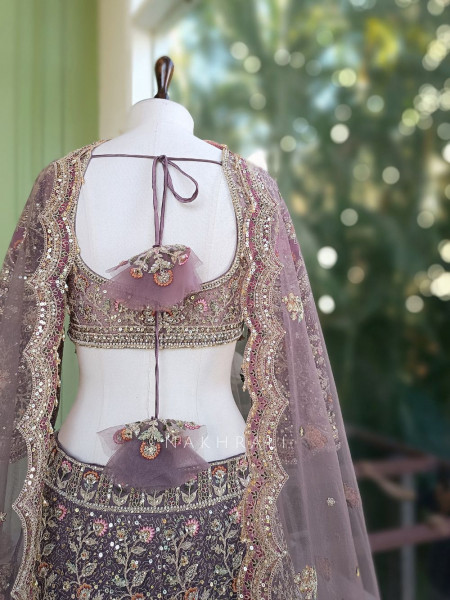 Pushpita Lavender Lehenga Set with Heavy Embroidery, Sequin and Bead Work