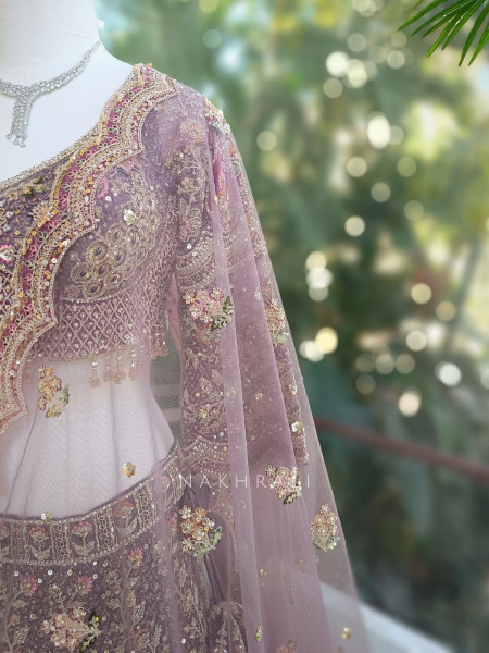 Pushpita Lavender Lehenga Set with Heavy Embroidery, Sequin and Bead Work