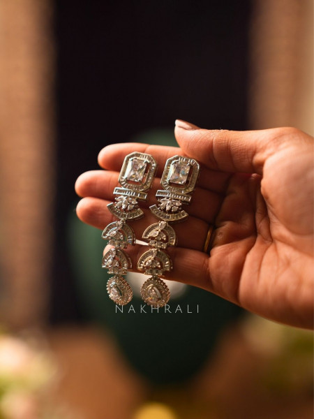 Elara Silver Drop Necklace Set