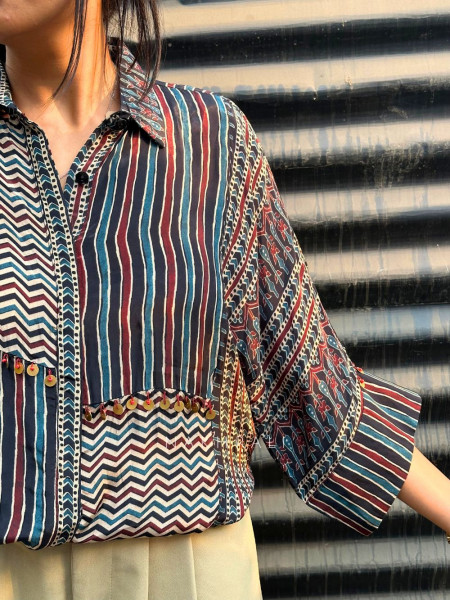 Tattva Black Art Modal Printed Shirt