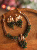 Gajmangal Traditional Green Necklace with Earrings