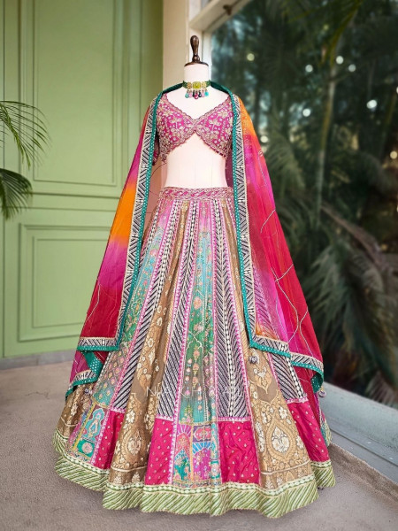 Rivaya Multicolor Lehenga Set with Zari and Sequin Work