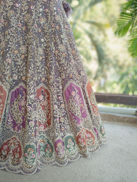 Pushpita Lavender Lehenga Set with Heavy Embroidery, Sequin and Bead Work